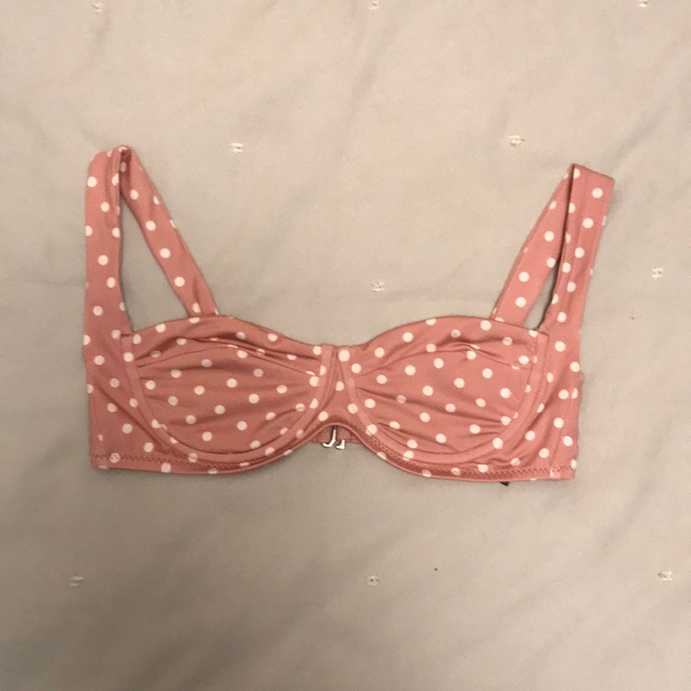 Blush Pink Polka Dot Bikini Wire Top